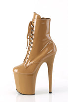 Pleaser USA Flamingo-1020 8inch Pleaser Boots - Patent Toffee-Pleaser USA-Pole Junkie