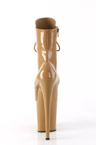 Pleaser USA Flamingo-1020 8inch Pleaser Boots - Patent Toffee-Pleaser USA-Pole Junkie