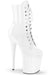 Pleaser USA Flamingo-1020 8inch Pleaser Boots - Patent White-Pleaser USA-Pole Junkie