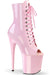 Pleaser USA Flamingo-1021 8inch Pleaser Peep toe Boots - Patent Baby Pink-Pleaser USA-Pole Junkie