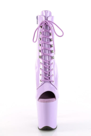 Pleaser USA Flamingo-1021 Peep Toe 8inch Pleaser Boots - Patent Lavender-Pleaser USA-Pole Junkie