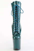 Pleaser USA Flamingo-1040GP 8inch Pleaser Boots - Teal Glitter-Pleaser USA-Pole Junkie