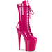 Pleaser USA Flamingo-1050 8inch Pleaser Boots - Patent Hot Pink-Pleaser USA-Pole Junkie