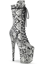 Pleaser USA Flamingo-1050SP 8inch Pleaser Boots - White Snake-Pleaser USA-Pole Junkie