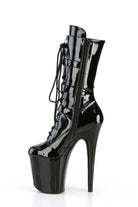 Pleaser USA Flamingo-1053 8inch Pleaser Boots - Patent Black-Pleaser USA-Pole Junkie