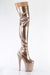 Pleaser USA Flamingo-3000 8inch Thigh High Pleaser Boots - Holographic Rose Gold-Pleaser USA-Pole Junkie
