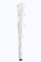 Pleaser USA Flamingo-3028 8inch Thigh High Pleaser Boots - Patent White-Pleaser USA-Pole Junkie