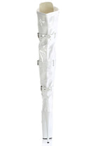 Pleaser USA Flamingo-3028 8inch Thigh High Pleaser Boots - Patent White-Pleaser USA-Pole Junkie