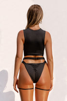 CXIX Buckle Up Garter Top - Black-Creatures of XIX-Pole Junkie