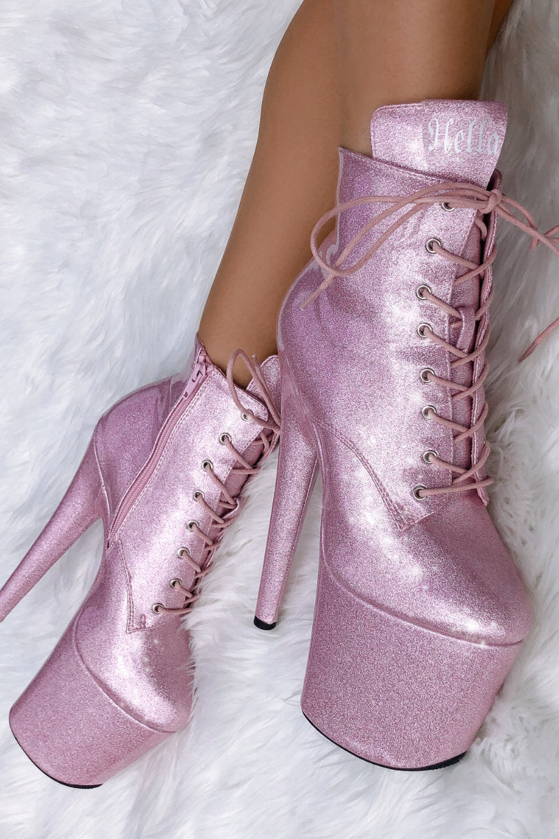 Hella Heels The Glitterati 8inch Ankle Boots - Sugarbaby-Hella Heels-Pole Junkie