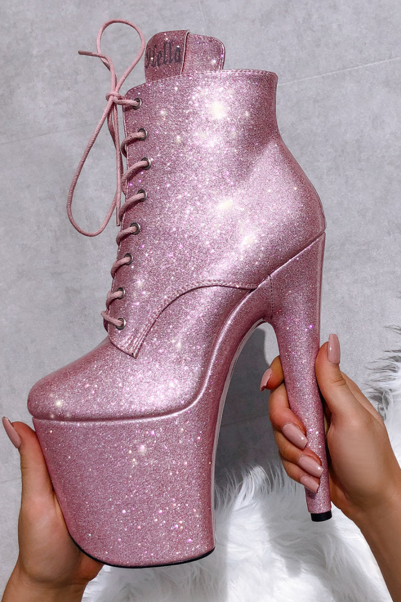 Hella Heels The Glitterati 8inch Ankle Boots - Sugarbaby-Hella Heels-Pole Junkie
