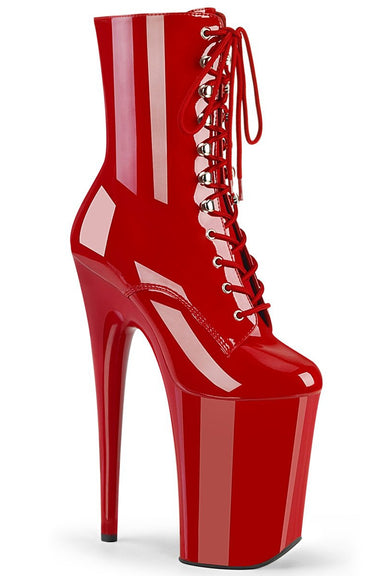 Pleaser USA Infinity-1020 9inch Pleaser Boots - Patent Red-Pleaser USA-Pole Junkie