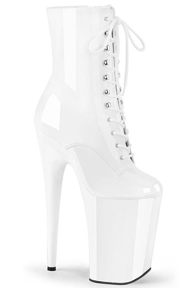 Pleaser USA Infinity-1020 9inch Pleaser Boots - Patent White-Pleaser USA-Pole Junkie