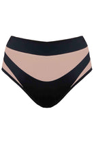 CXIX I S I S High Waisted Bottoms - Black with Sand Mesh-Creatures of XIX-Pole Junkie