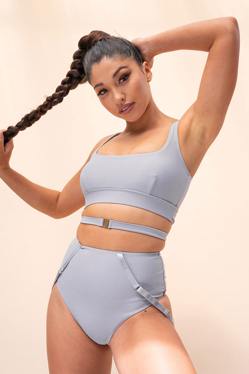 Lunalae Kehlani High Waist Bottoms - Recycled Grey-Lunalae-Pole Junkie