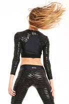 Paradise Chick Superhero Series Sticky Crop Top - Black Zebra-Paradise Chick-Pole Junkie