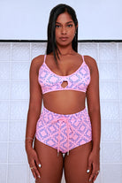 CXIX 119 Bralette - Pink Print-Creatures of XIX-Pole Junkie