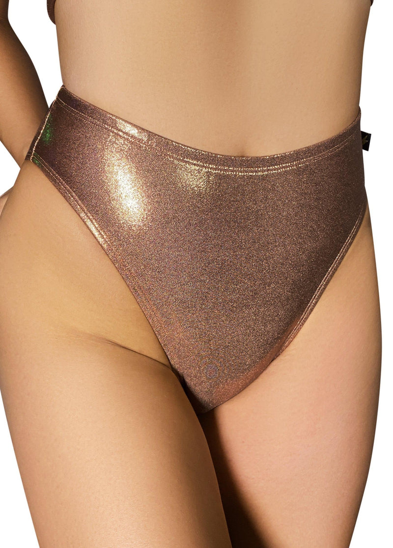 Cleo the Hurricane High Rider Hot Pants - Rose Gold-Cleo the Hurricane-Pole Junkie