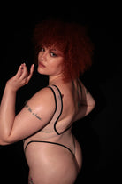 Rolling Vertigo Bodysuit - Beige/Black-Rolling-Pole Junkie