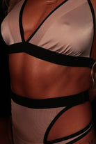 Rolling Linger Triangle Top - Beige/Black-Rolling-Pole Junkie