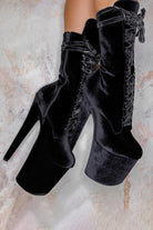 Hella Heels BabyDoll Velvet 8inch Boots - Russian Roulette-Hella Heels-Pole Junkie