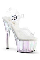 Pleaser USA Adore-708HT 7inch Pleasers - Holographic Clear-Pleaser USA-Pole Junkie