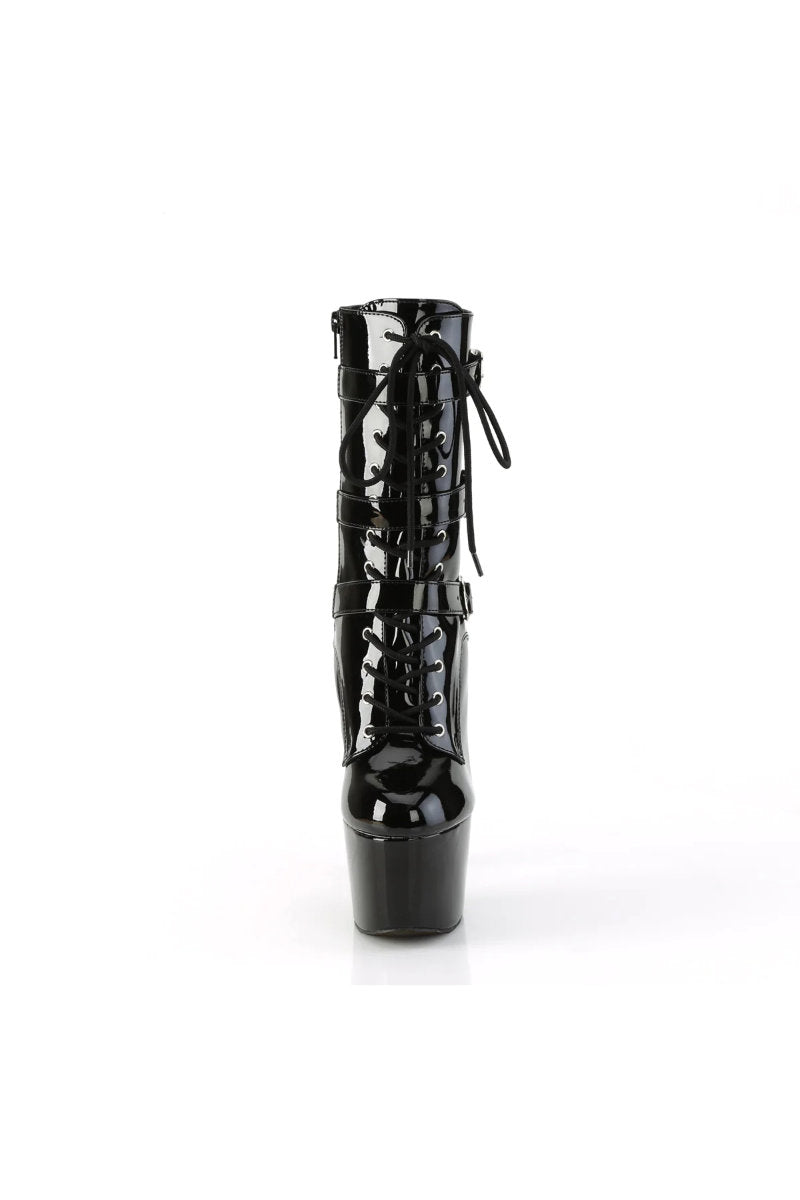 Pleaser USA Adore-1043 7inch Pleaser Boots - Patent Black-Pleaser USA-Pole Junkie
