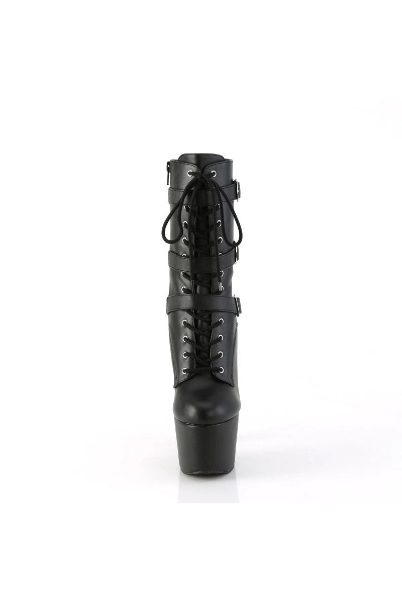 Pleaser USA Adore-1043 7inch Pleaser Boots - Matte Black-Pleaser USA-Pole Junkie