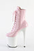 Pleaser USA Flamingo-1020 8inch Pleaser Boots - Patent Baby Pink/White-Pleaser USA-Pole Junkie