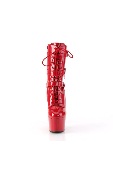 Pleaser USA Adore-1043 7inch Pleaser Boots - Patent Red-Pleaser USA-Pole Junkie