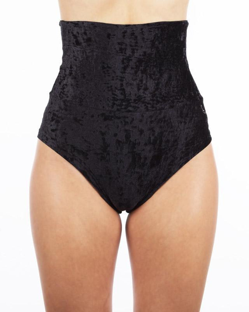 Dragonfly Betty High-Waisted Shorts - Velvet Black-Dragonfly-Pole Junkie