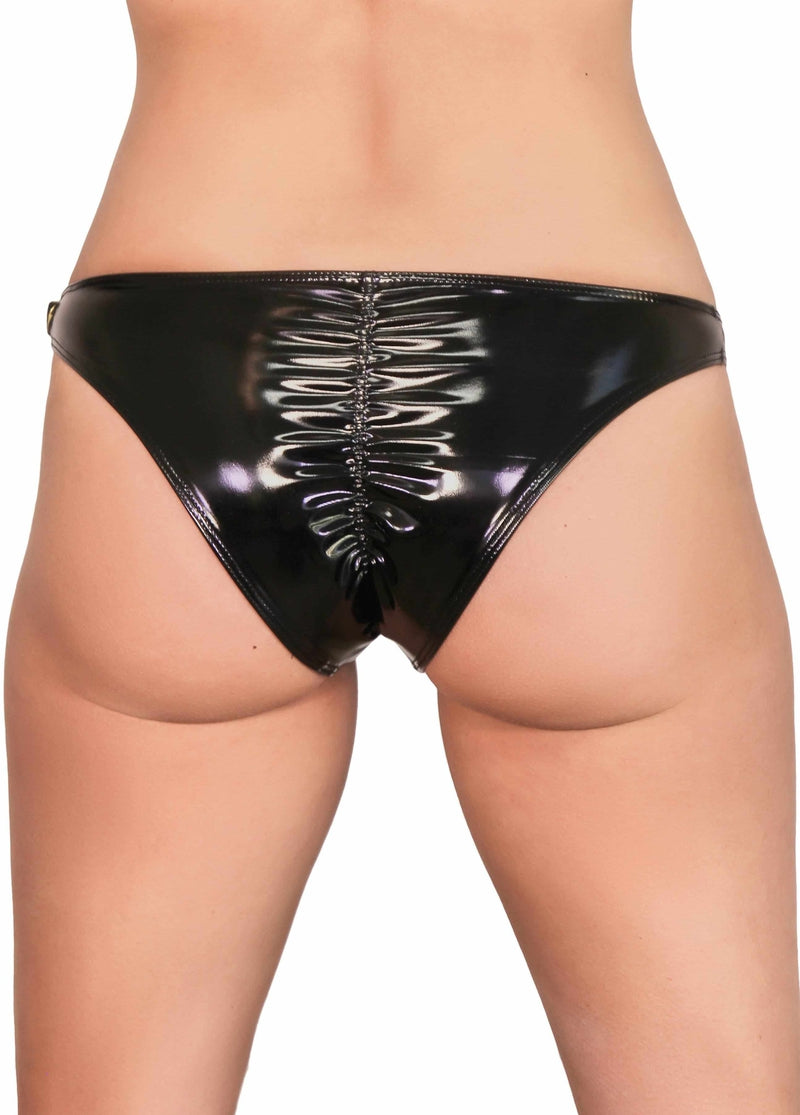 Cleo the Hurricane Heroine Liquid Scanty Pants - Black-Cleo the Hurricane-Pole Junkie