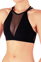 Dragonfly Victoria Sports Bra - Black Mesh-Dragonfly-Pole Junkie