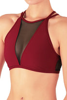 Dragonfly Victoria Sports Bra - Burgundy Mesh-Dragonfly-Pole Junkie
