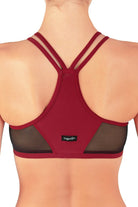 Dragonfly Victoria Sports Bra - Burgundy Mesh-Dragonfly-Pole Junkie