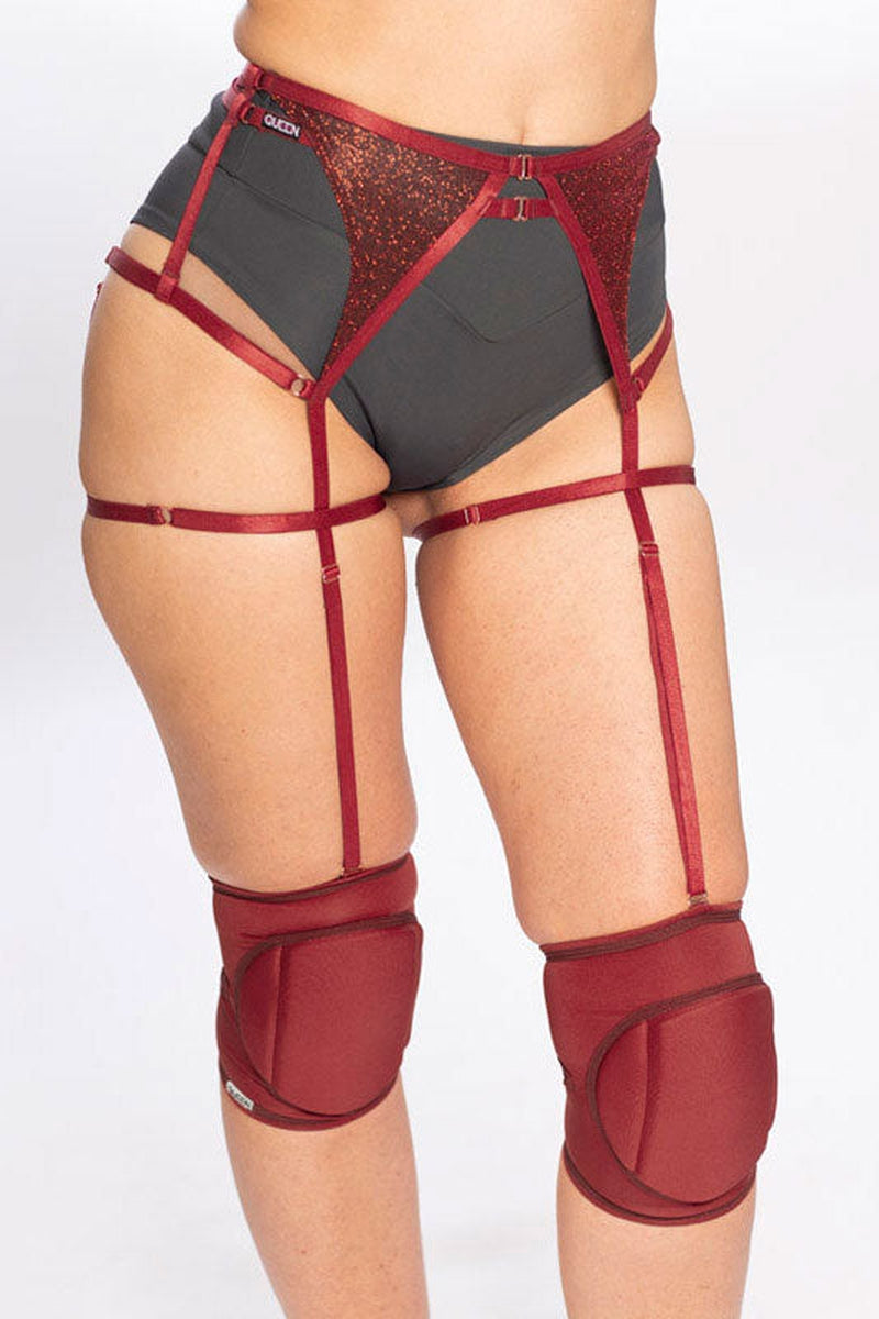 Queen Garter Belt - Cherry Shine-Queen Accessories-Pole Junkie