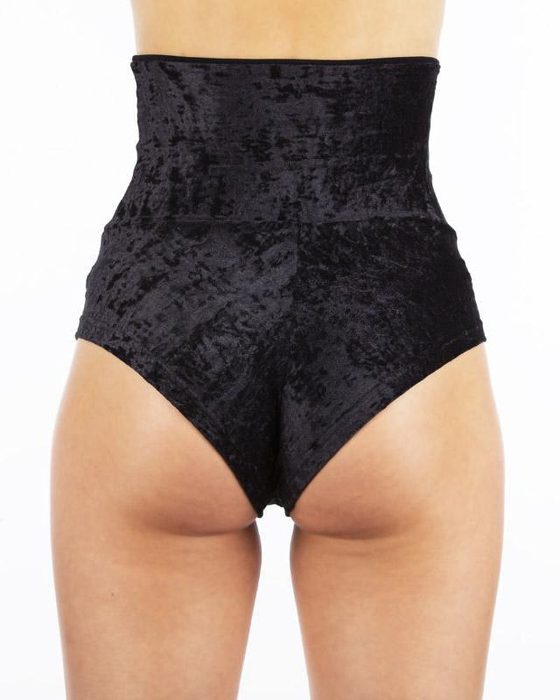 Dragonfly Betty High-Waisted Shorts - Velvet Black-Dragonfly-Pole Junkie