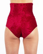 Dragonfly Betty High-Waisted Shorts - Velvet Red-Dragonfly-Pole Junkie
