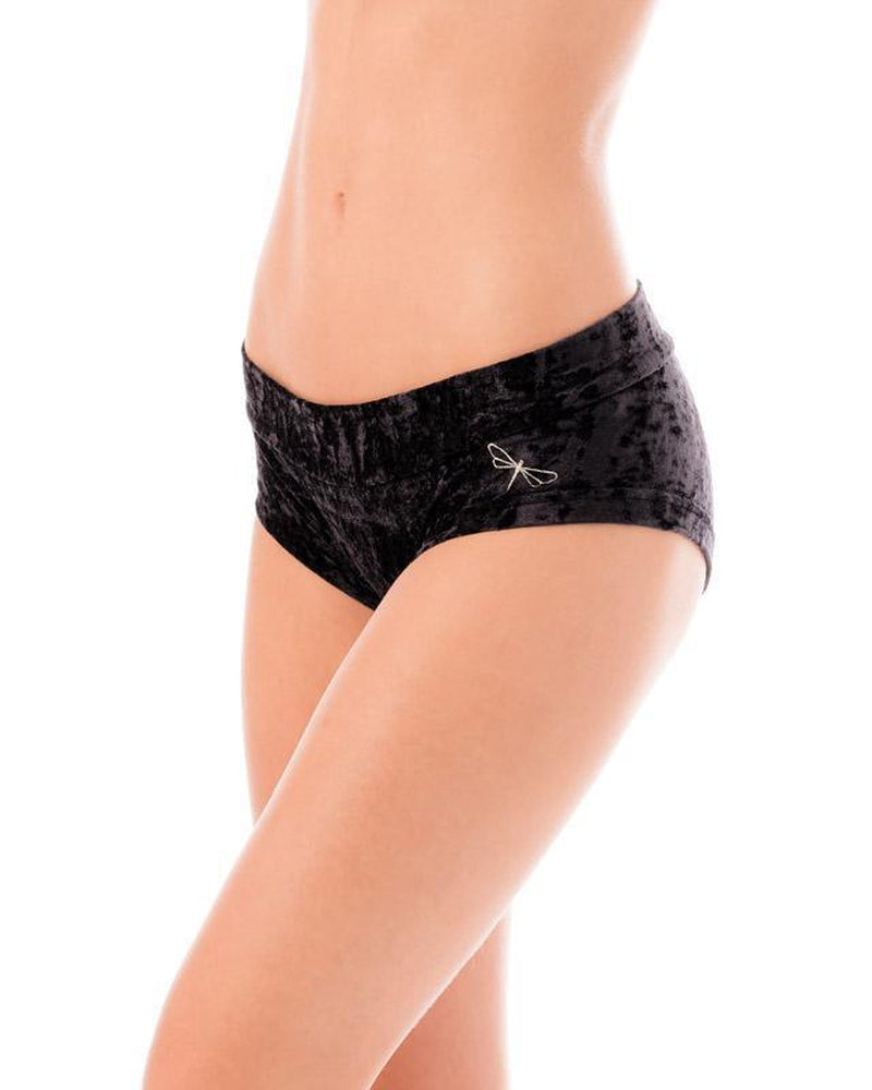 Dragonfly Hot Pants - Velvet Black-Dragonfly-Pole Junkie