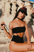 Hamade Activewear High Waisted Sling Bottoms - Black-Hamade Activewear-Pole Junkie